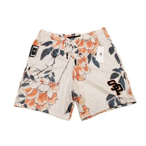 Jordan Craig Swim Trunks Shorts Floral Flowers Pockets Drawstring Men Size Large